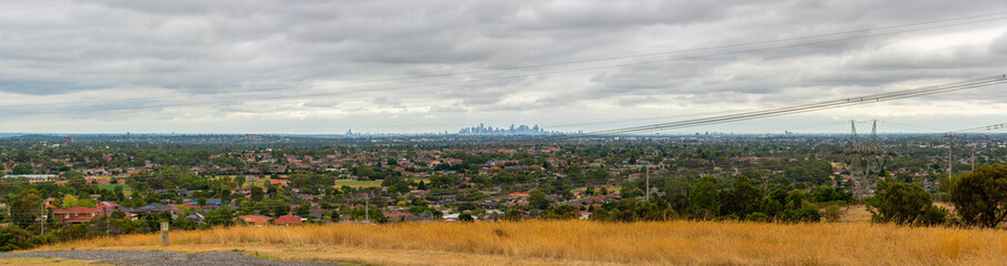 A large panorama of the city of Melbourne, Victoria, Australia