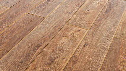 Wood natural texture. New parquet blank. Wooden laminate floor boards background image. Home...