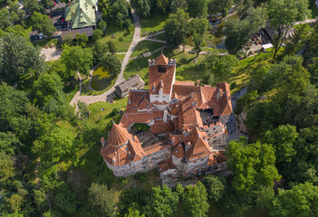 Brasov, Transylvania. Romania. The medieval Castle of Bran, known for the myth of Dracula. View...