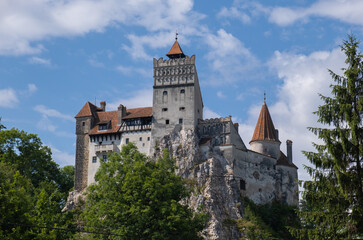 Fototapeta na wymiar Bran Castle, Count Dracula's Castle, Brasov, Romania, the mythic place from where the legend of dracula emerged.