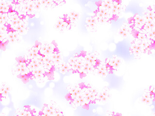 夜桜の花の壁紙（シームレス）