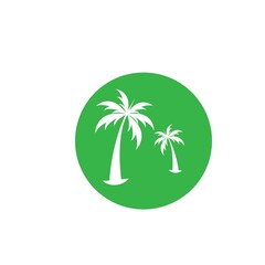 Obraz premium Palm tree summer logo template