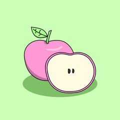 vector illustration of a couple apple fruit