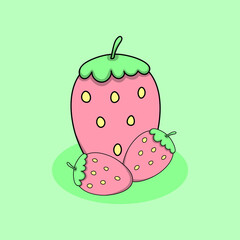 vector illustration of a bundle strawberry fruit