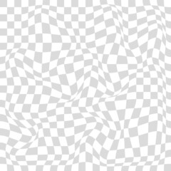 Distorted surface. Chess background with distortion. Optical illusion banner