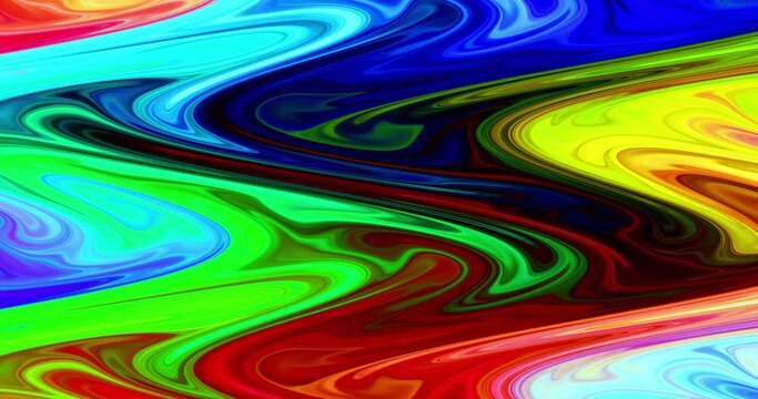Seamless background. Fluid art. Abstract colorful design. Сolorful animation. Gradient  multicolor liquid texture moving. 3D Abstract. Fractal motion graphic. Psychedelic smooth ink. 4K 4096 60 Fps. 