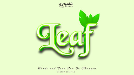 leaf editable text effect free font