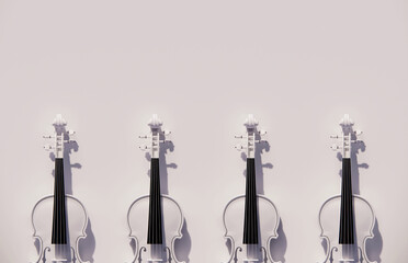 Violin arrangement copy space 3d illustration © safri