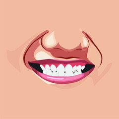 wide smiley mouth vector image