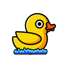 cute yellow duck cartoon character