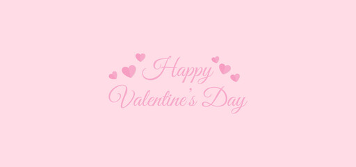 Pink background with hearts. Simple Valentine is day design. Vector illustration