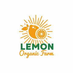 ILLUSTRATION VECTOR GRAPHIC OF fresh bright yellow lemon from organic farm GOOD FOR lemon vintage logo fruit logo organic farm, retail, fruit market grocery