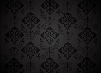 Obraz na płótnie Canvas seamless damask black wallpaper