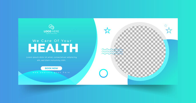 Healthcare service social media post template and web banner