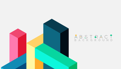Fototapeta premium Abstract background. 3d cubes, cubic elements and blocks. Techno or business concept for wallpaper, banner, background, landing page