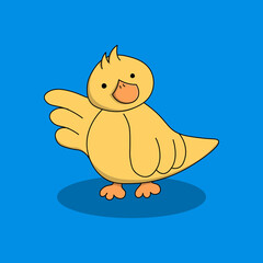 Cute little duck mascot illustration