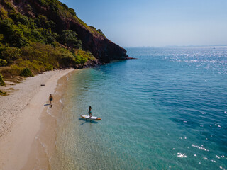 Koh Larn Island near Pattaya Thailand, the tropical beach of Koh Larn Thailand, white beach with...