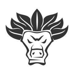 Bull Leaf Icon Illustration Brand Identity