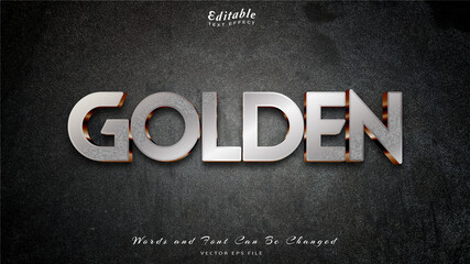 golden editable text effect, free font