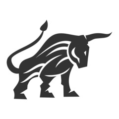 Bull standing power Icon Illustration Brand Identity