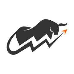 Trade Bull Business finance Icon Illustration Brand Identity