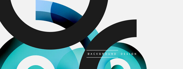 Round shapes circles and other geometric forms. Vector illustration for wallpaper banner background card or landing page