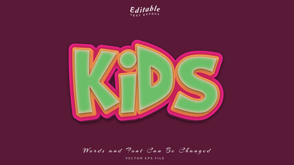 kids editable text effect, free font