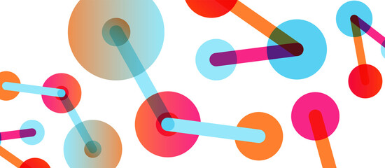 Line points connections geometric abstract background. Circles connected by lines. Trendy techno business template for wallpaper, banner, background or landing