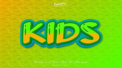 kids editable text effect, free font