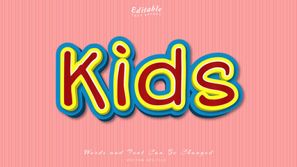 kids editable text effect, free font