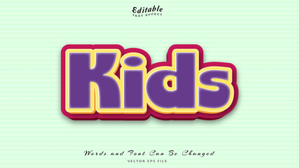 kids editable text effect, free font