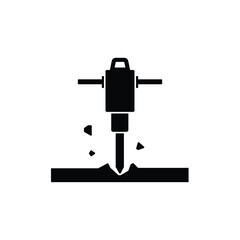 Drilling machine icon vector isolated on white, sign and symbol illustration.