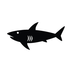 Shark icon vector isolated on white, sign and symbol illustration.