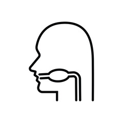 Digesting thin icon vector isolated on white, human organ sign and symbol illustration.