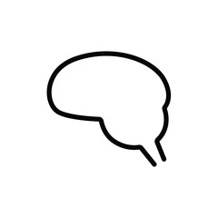 Brain thin icon vector isolated on white, human organ sign and symbol illustration.