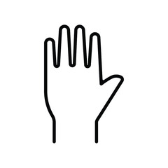 Hand thin icon vector isolated on white, human organ sign and symbol illustration.