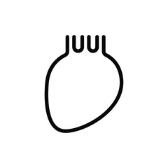 Heart thin icon vector isolated on white, human organ sign and symbol illustration.