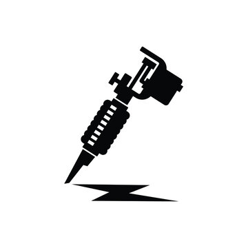 Tattoo machine icon vector isolated on white, sign and symbol illustration.