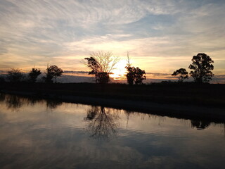 sunset on the river