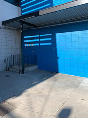 Blue cinderblock corner