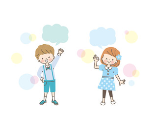 オシャレをした笑顔の子ども達