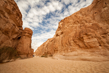 red sand canyons and rocks of America, Egypt, Jordan. Canyons of South Sinai