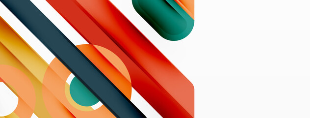 Lines geometric background. Stripes and rings composition business template for wallpaper, banner, background or landing