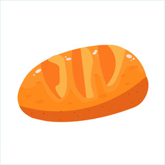Fresh fluffy bread icon illustration isolated on white background. Vector art.