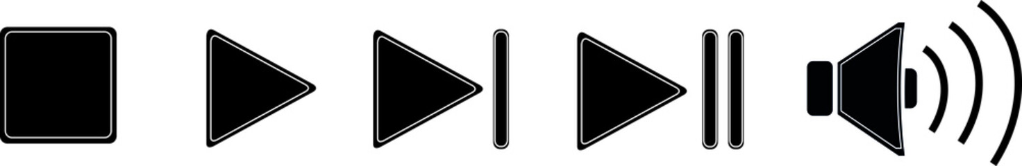 Obraz premium Music and sound icon set. Music sign. Vector 