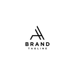 Minimalist logo design initials letter A and H form a triangle. Triangles can represent Mountains, Pyramids, Fire and so on. Symbol of strength, balance and energy.
