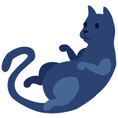 Vector gato, gato panza para arriba ronroneando