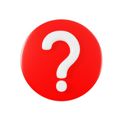 Question mark sign icon on bubble, isolated on white background with clipping path, 3D rendering illustration