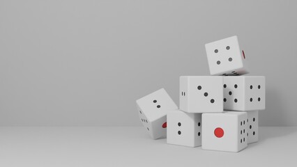 3D dice wallpaper with clean background