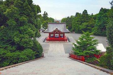鶴岡八幡宮 本宮前から鎌倉市内を望む